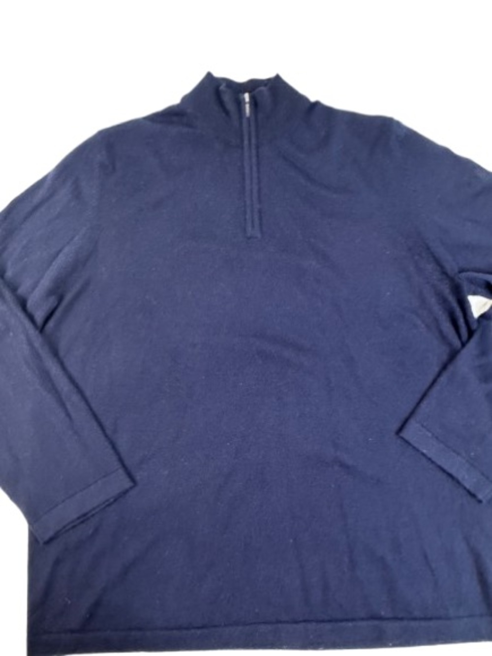 Men's Merino Wool Navy Half-Zip Sweater
